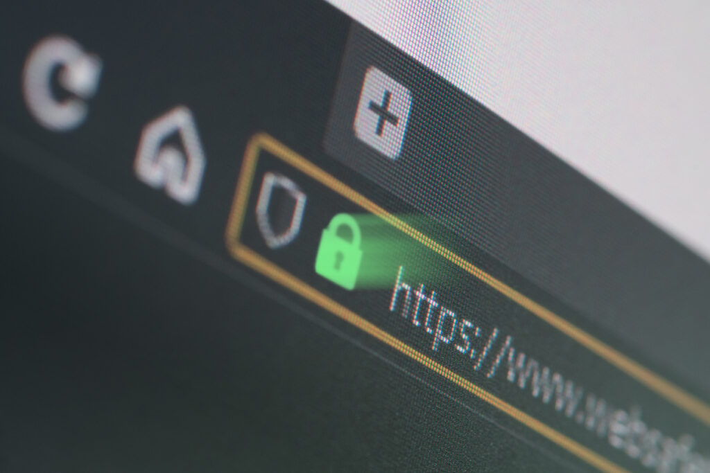 web browser close-up on LCD screen